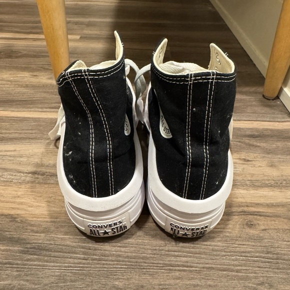 Converse Black High-Top Platform Sneakers with White Laces - Picture 3 of 4